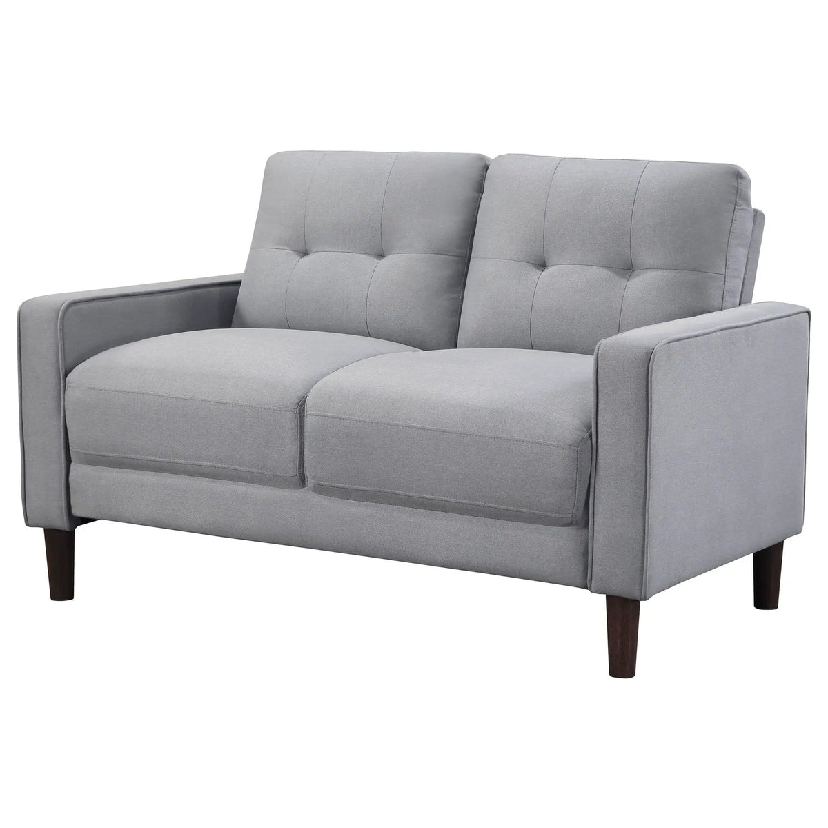 Bowen Upholstered Track Arm Tufted Loveseat | 54.25 x 32.75 x 34.25 in | Fabric | Grey