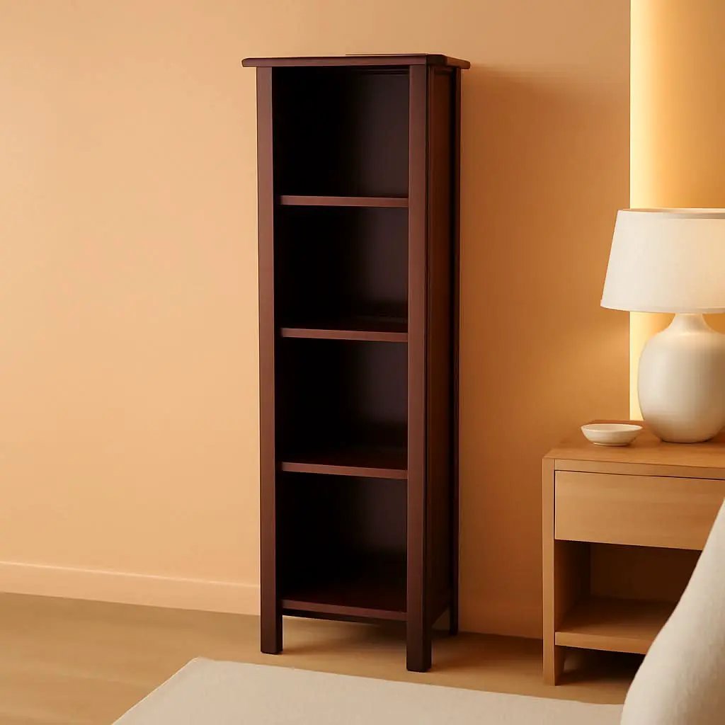 Milan Five Tier Storage Shelf Bookcase In Antique Walnut from PriceLows™