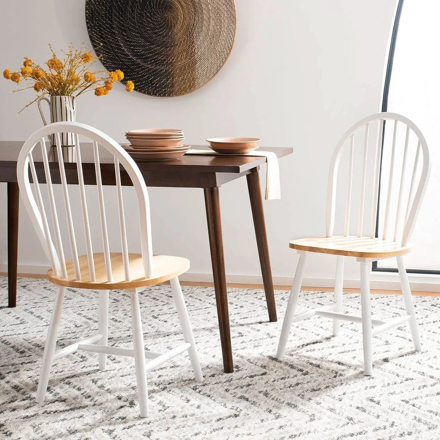 Farmhouse 18 Inch Black Spindle Back Dining Chairs Set Of 2 from PriceLows™