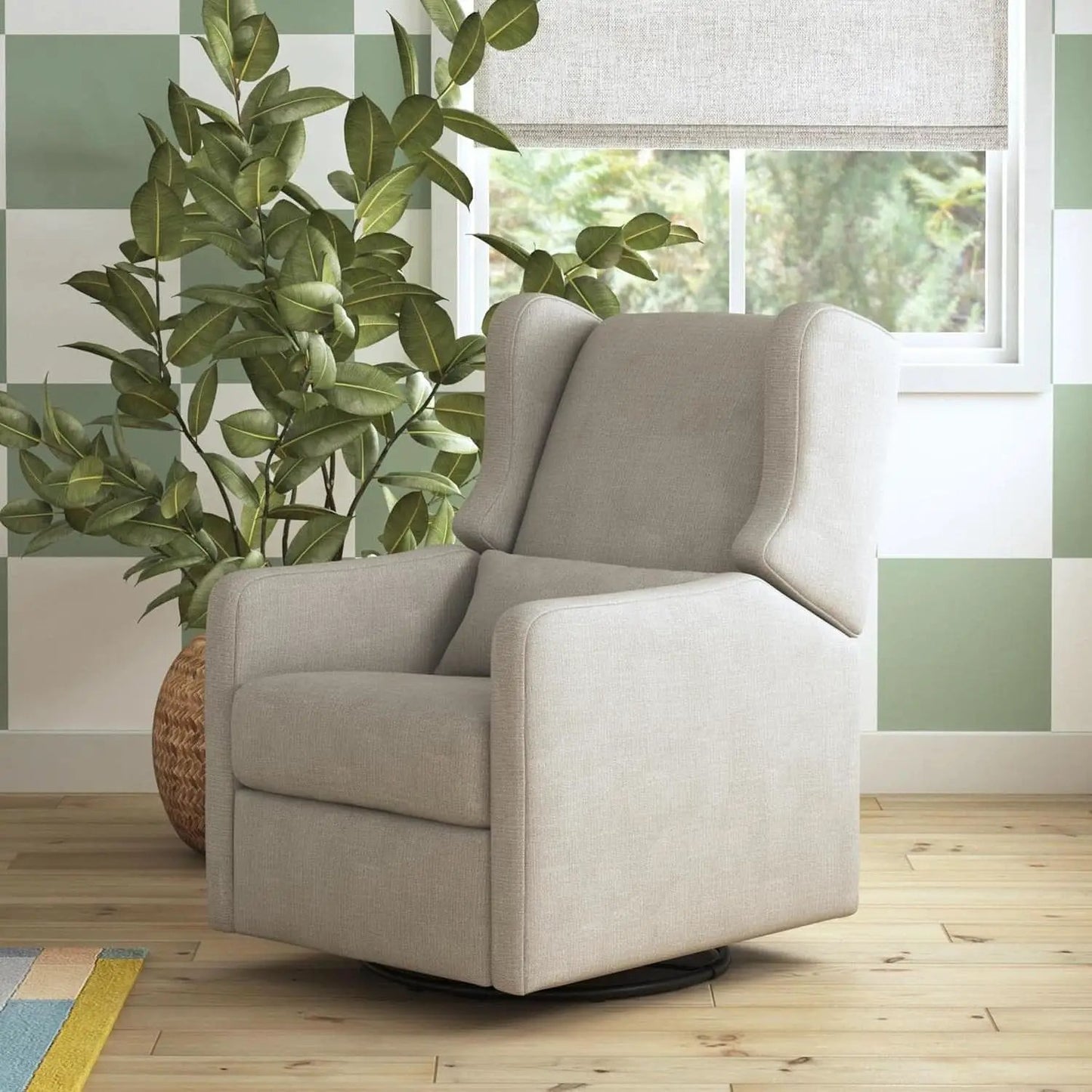 Carter's By Arlo Recliner Swivel Glider Water Repellent Performance Grey Linen from PriceLows™