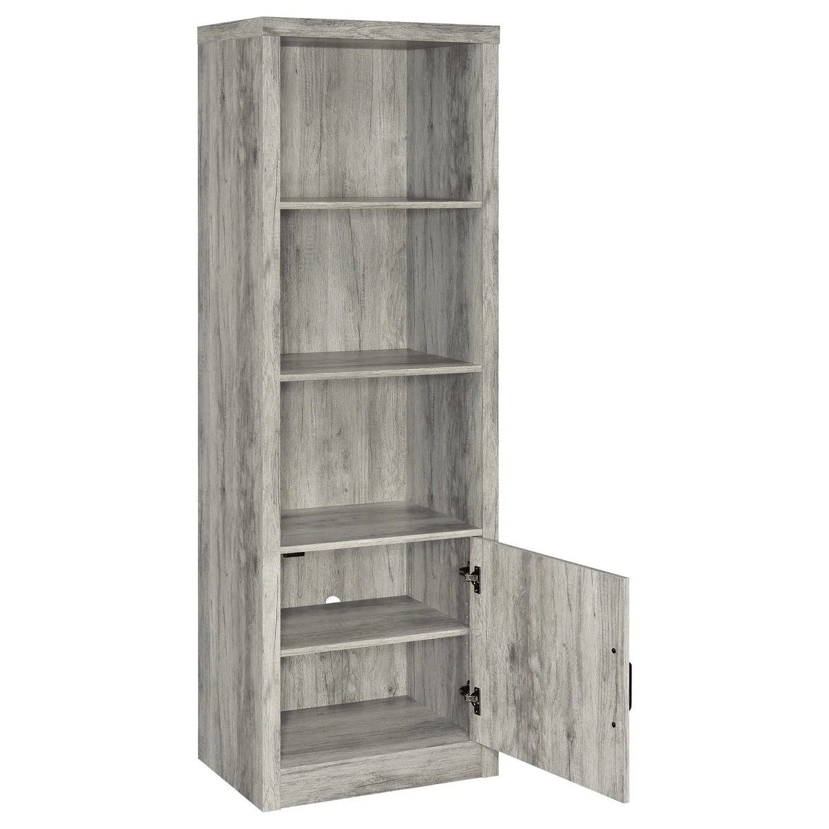 Burke 4-shelf Engineered Wood Media Tower Grey Driftwood Pier | 23.5 x 15.5 x 70.75 in | Engineered Wood & Veneer | Home