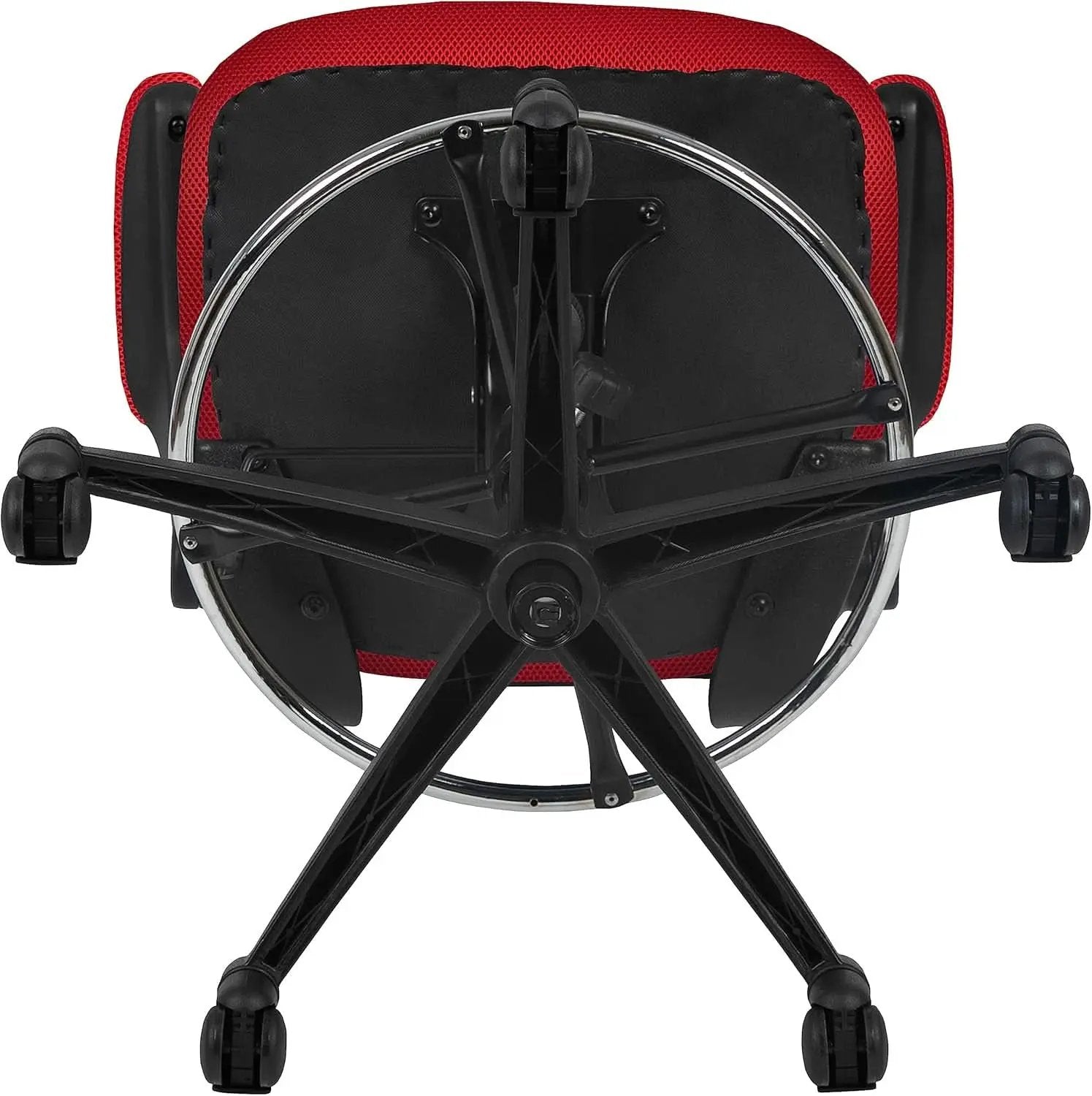 Kelista Red Mid Back Swivel Office Chair With Flip Armrests from PriceLows™