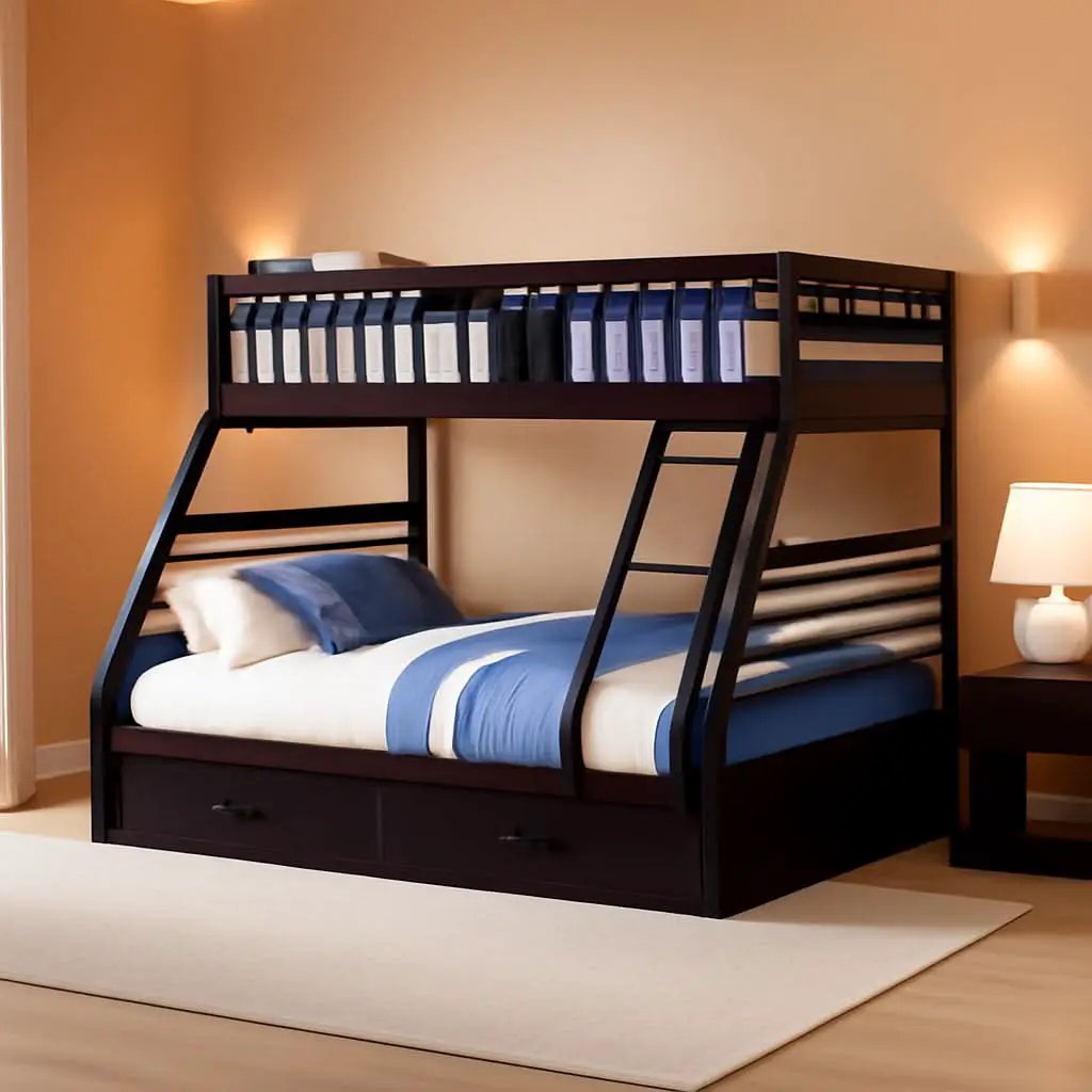 XL Twin Over Queen Bunk Bed With Drawers Espresso Finish from PriceLows™