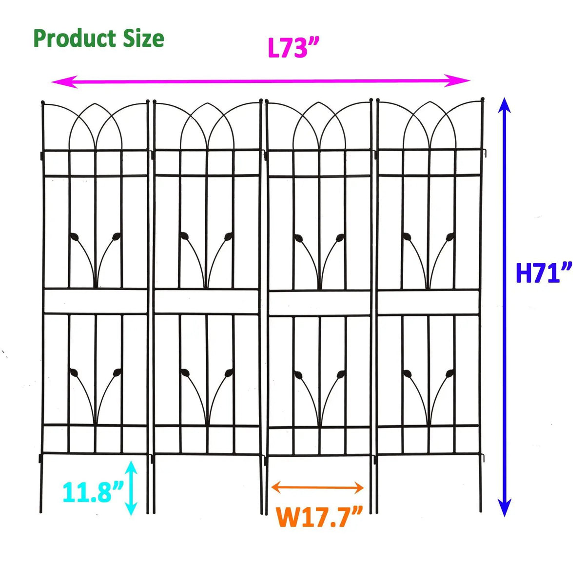 Metal Garden Trellis | Rustproof | 36.5 Inch Width | 71 Inch Height