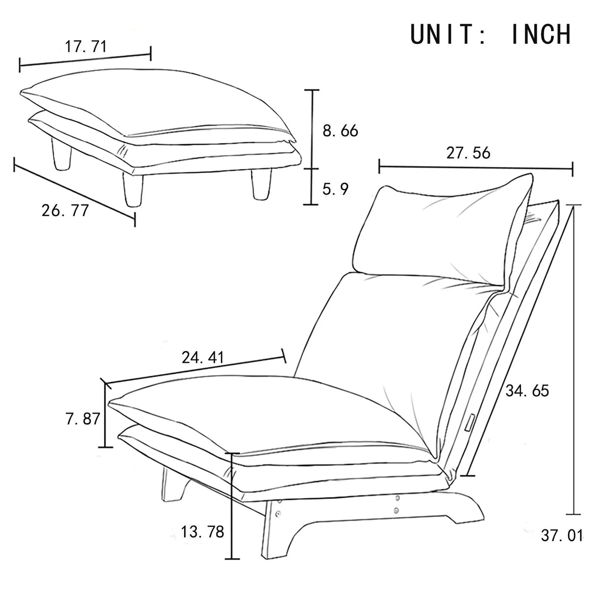 Single Lazy Sofa Chair | Ergonomic Support | Thick Padding | One Seater