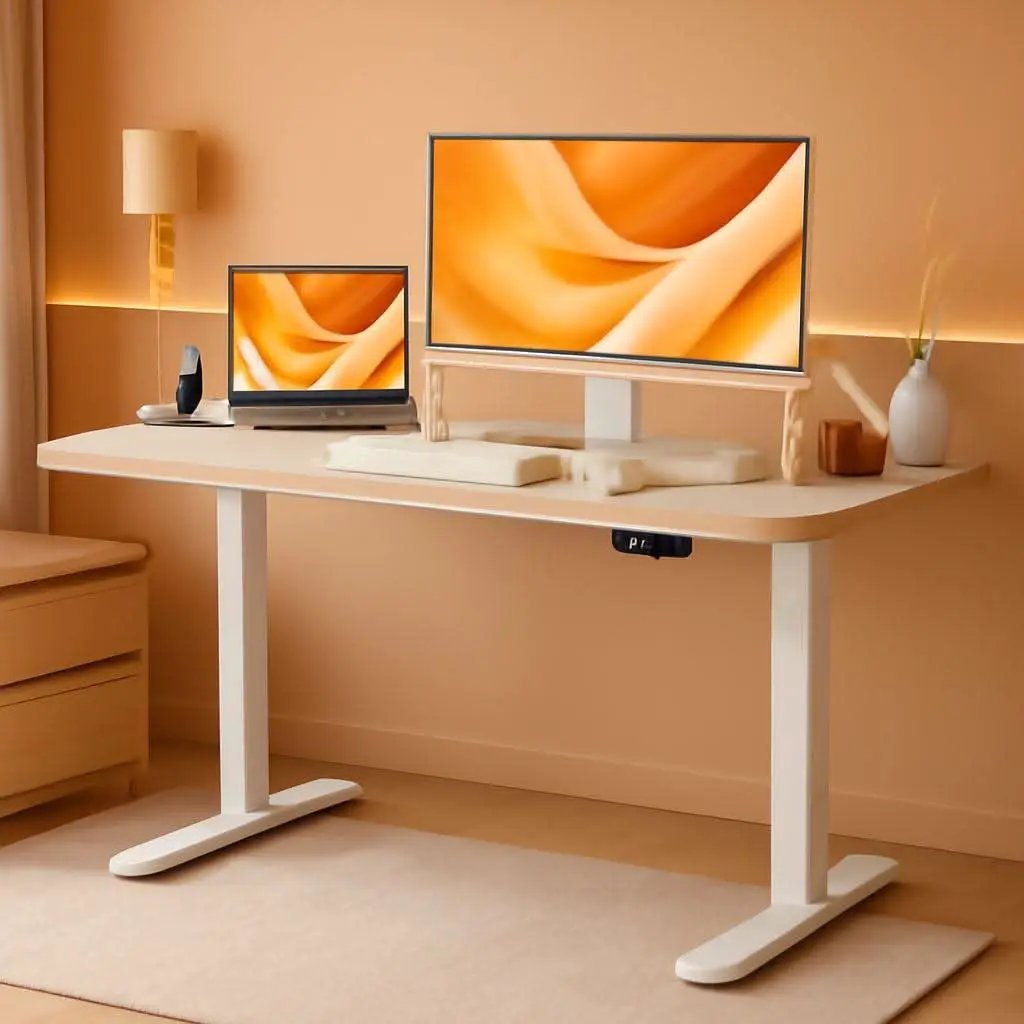 Electric Standing Desk 48X24 Inches White Height Adjustable from PriceLows™