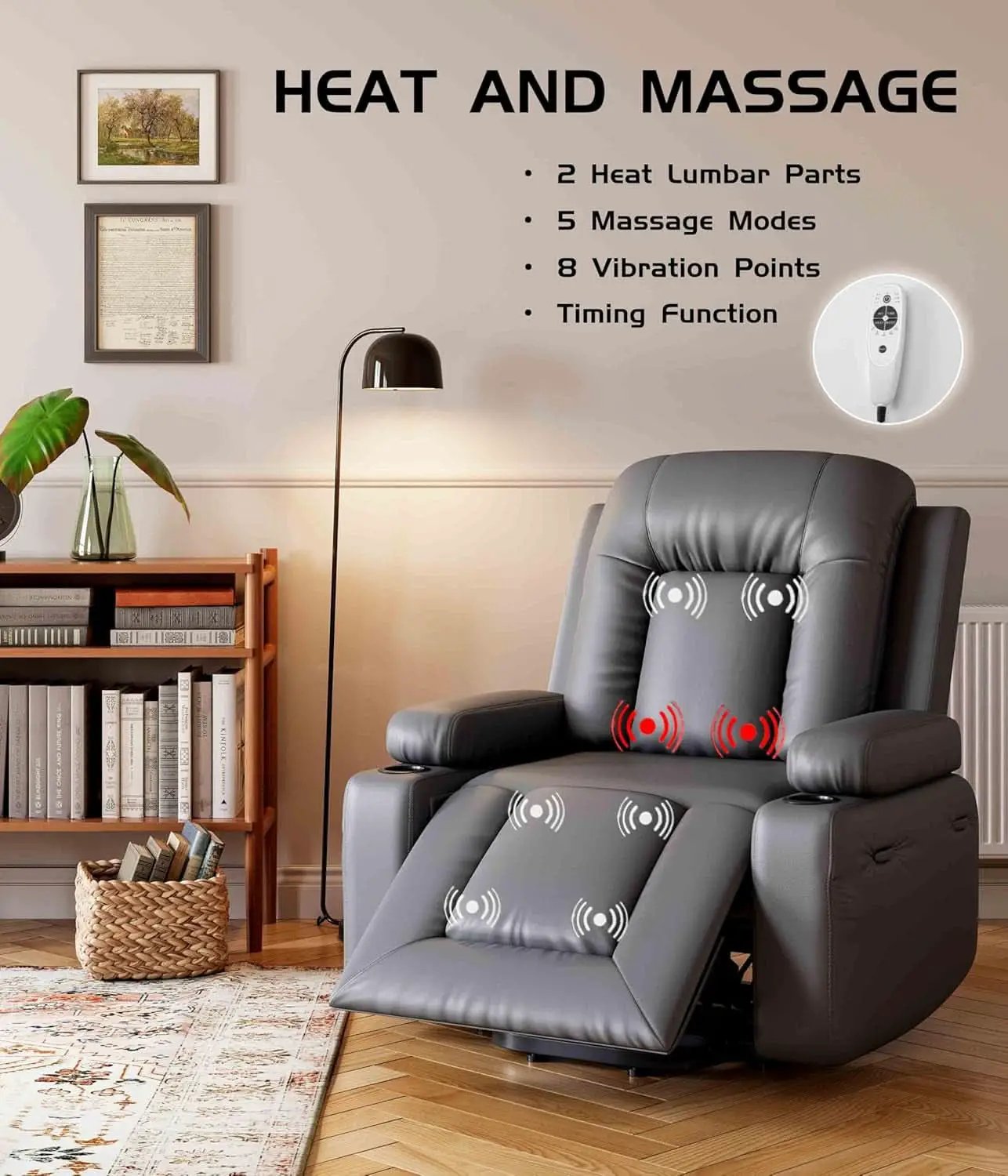 Power Lift Recliner Chair With Heat And Massage For Seniors from PriceLows™