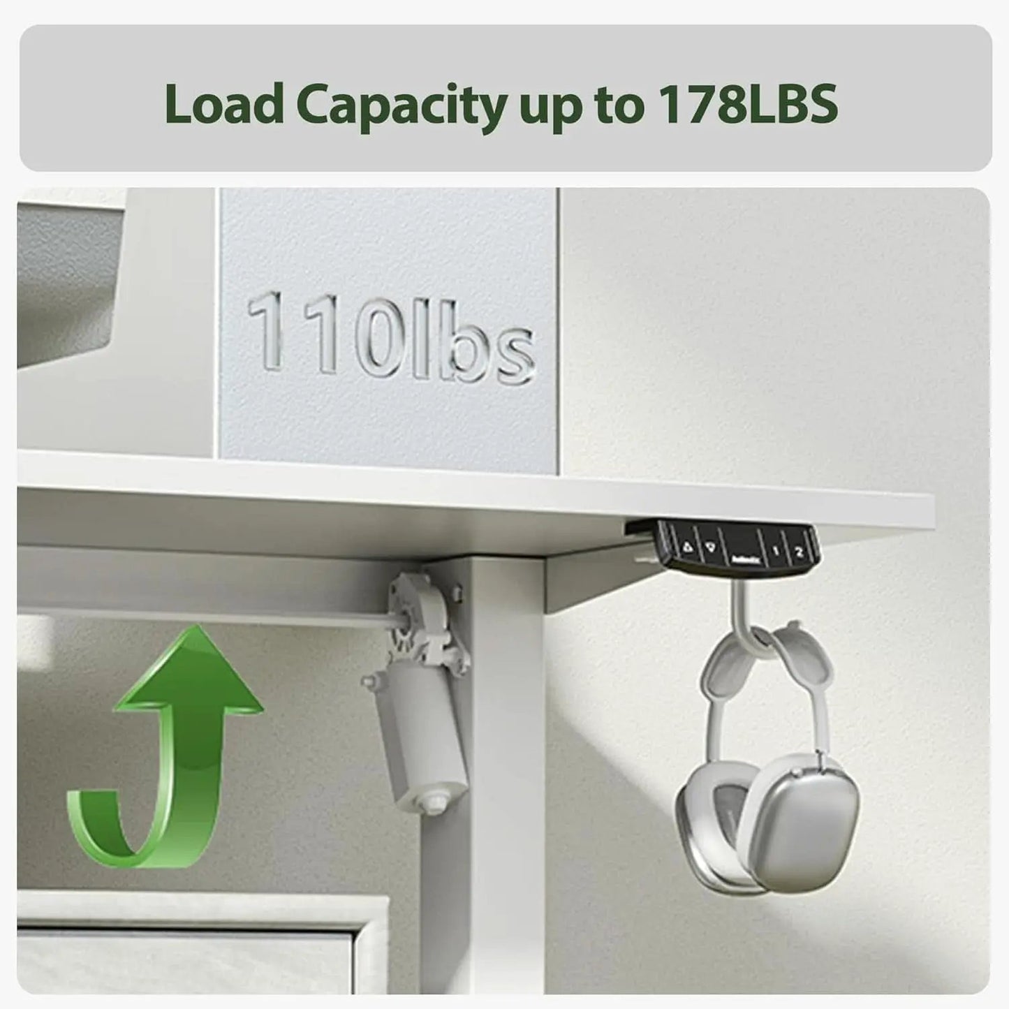Electric L Shaped Standing Desk 63X55 White Sit Stand from PriceLows™