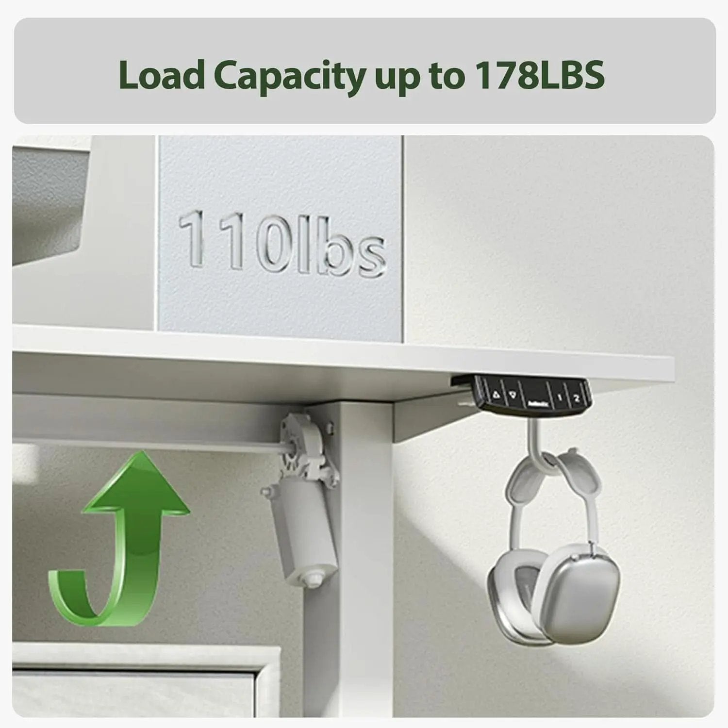 Electric L Shaped Standing Desk 63X55 White Sit Stand from PriceLows™