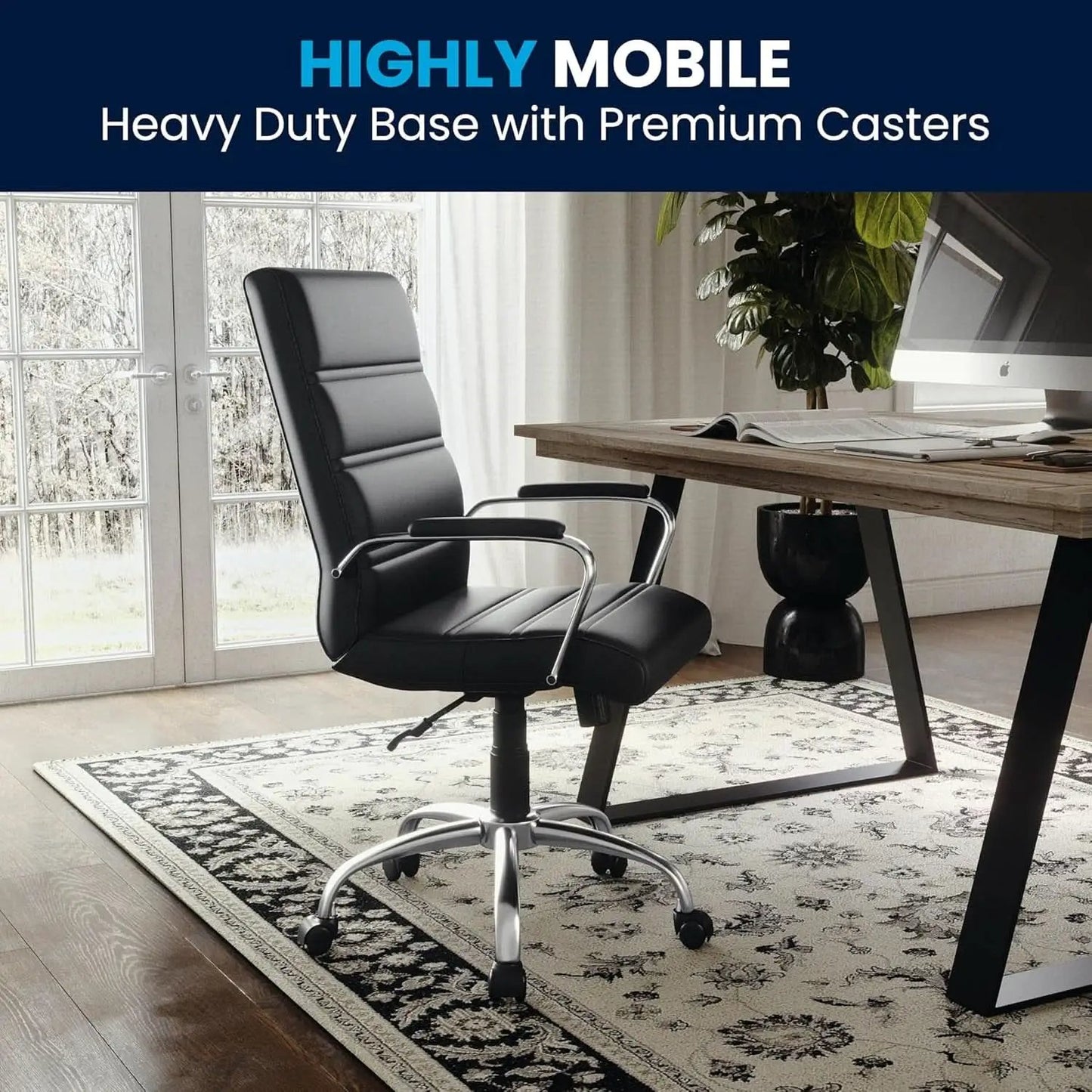 Desk Chair Black Adjustable Office Chair Home Study from PriceLows™