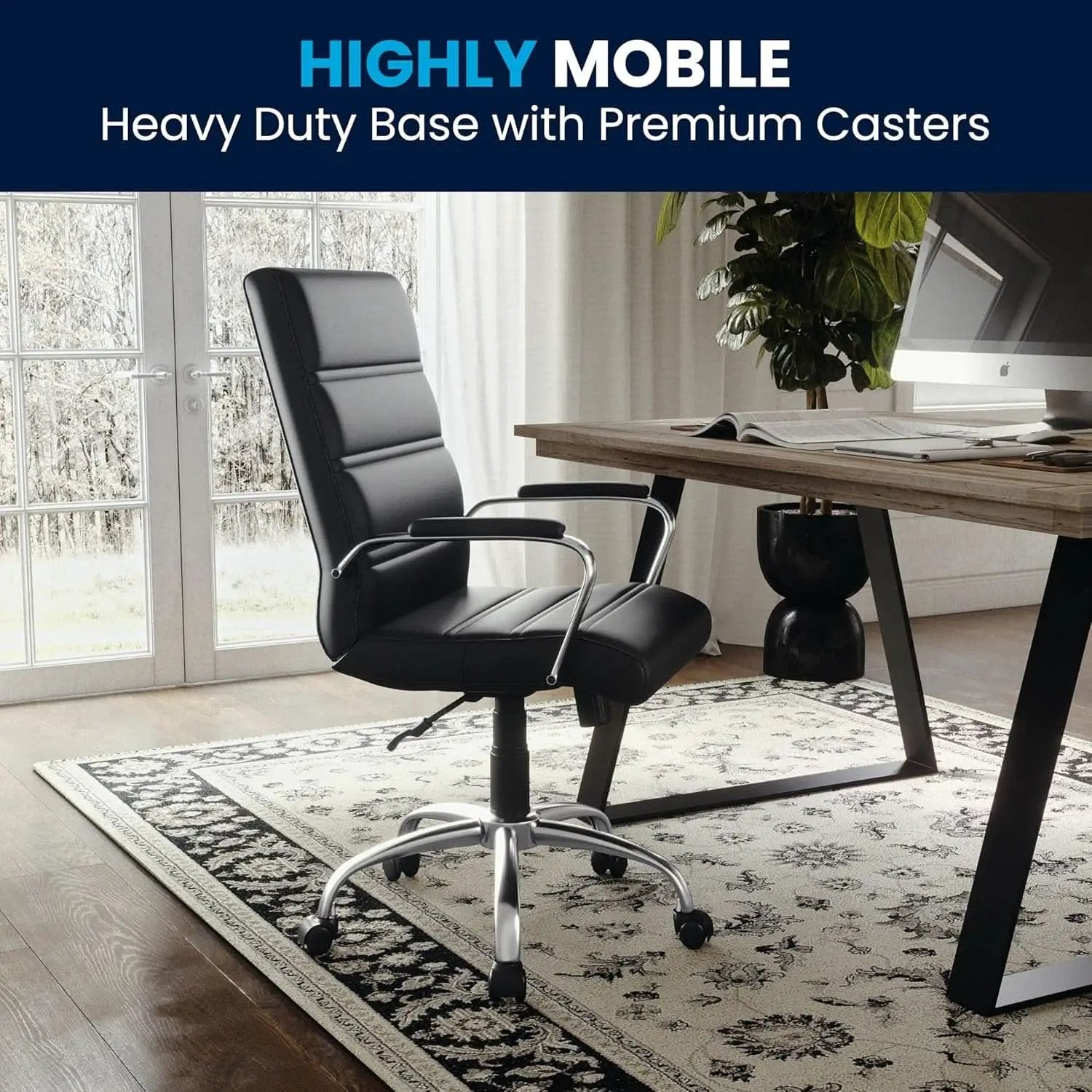 Desk Chair Black Adjustable Office Chair Home Study from PriceLows™