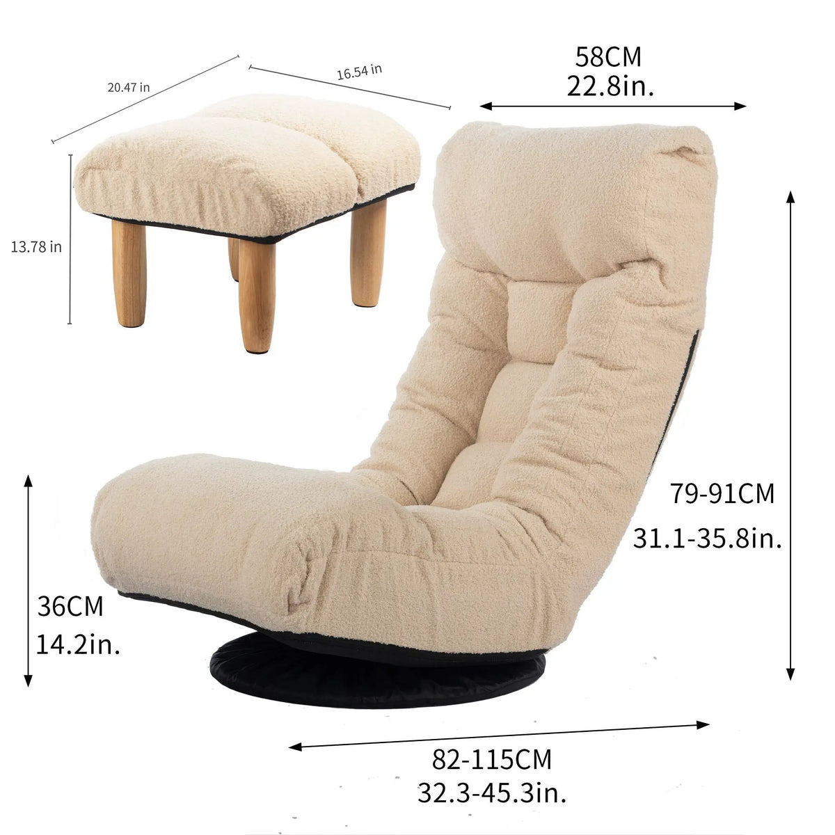 Adjustable Reclining Floor Chair | Metal Frame | Folding