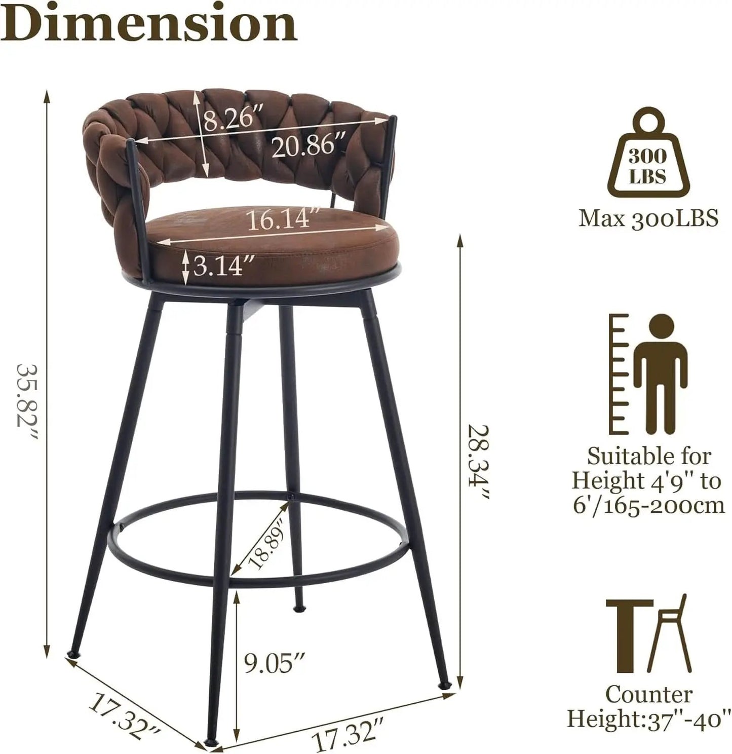 Modern Swivel Bar Stools Set of Two Stylish Design from PriceLows™