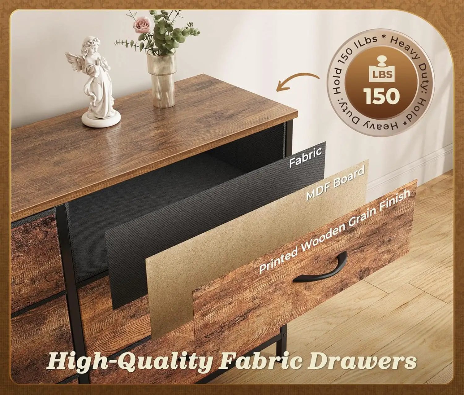 Ultralong 78Inch Dresser With Fifteen Storage Drawers from PriceLows™