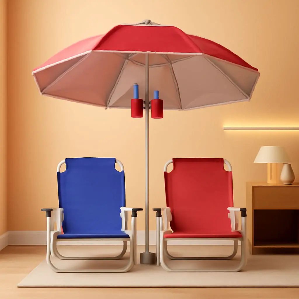 Adjustable Red Sunshade Umbrella UPF 50 UV Protection from PriceLows™
