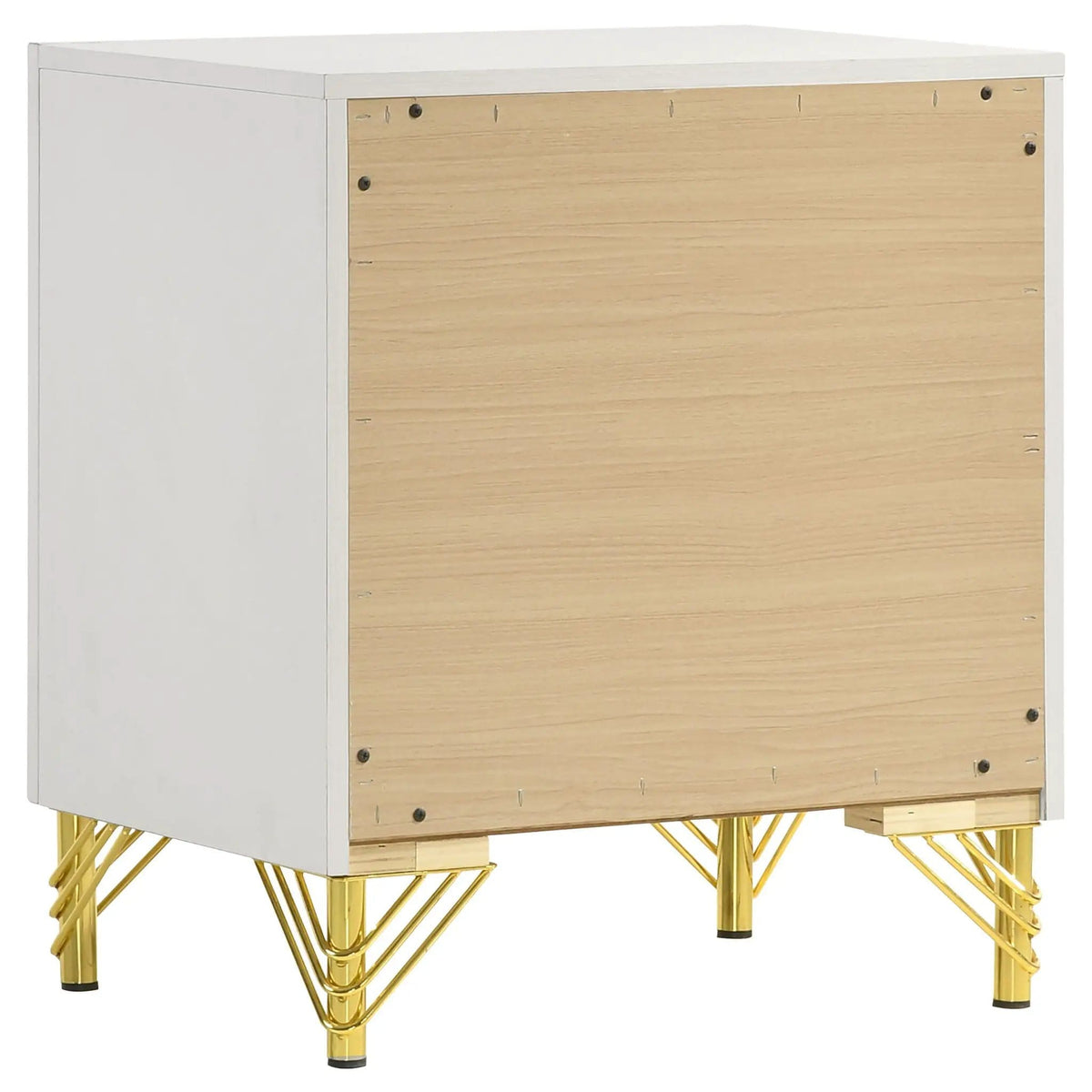 Lucia 2-drawer Nightstand Bedside Table | 21.75 x 17.25 x 24.25 in | Metal | White