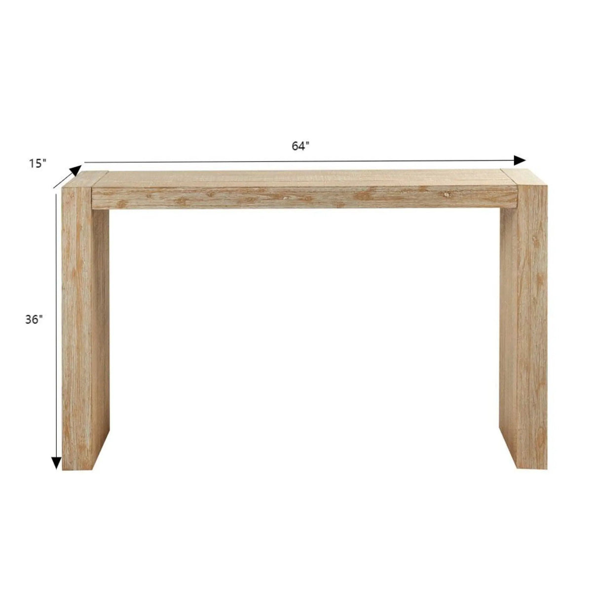 Modern Console Table | 54 Inch Width | Solid Wood Construction | Clean-Lined Design