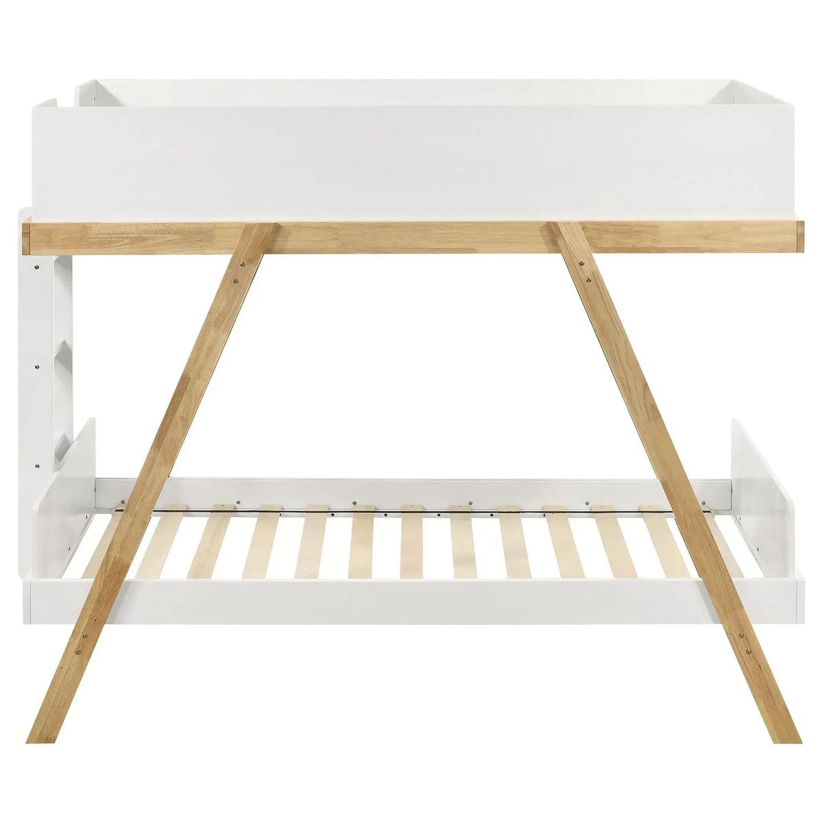 Frankie Wood Twin Over Twin Bunk Bed White and | 82 x 43.25 x 69 in | Wood | Natural