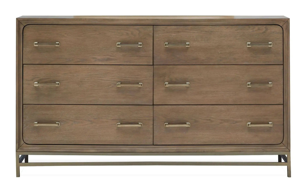 Lindon Double Drawer Dresser | 2 Pieces | Metal & Brass | Bedroom
