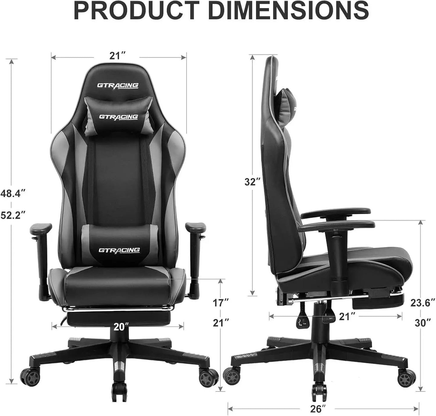 Ergonomic Gaming Chair With Footrest For Long Sessions Gray from PriceLows™