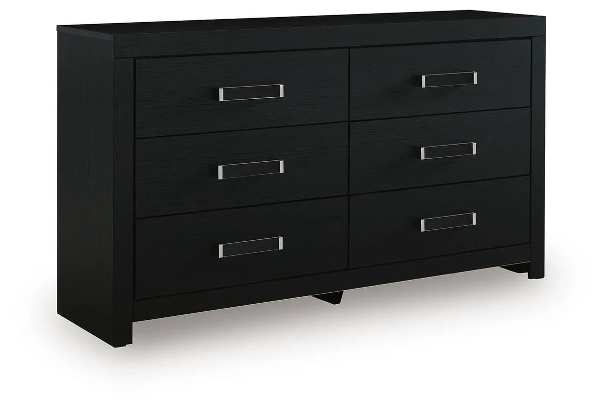 Maeling Six Drawer Dresser | 4 Pieces | Acrylic | Bedroom