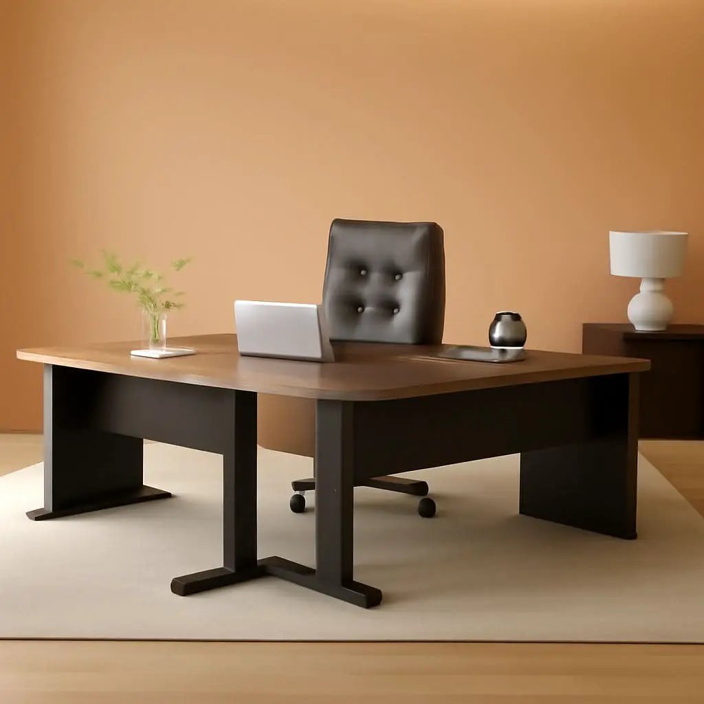 83 Inch L Shaped Desk With Gray Three Drawer File Cabinet from PriceLows™