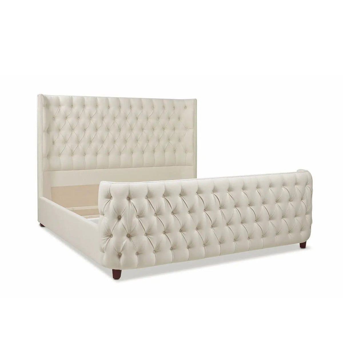 Brooklyn Tufted Panel Bed | Headboard And Footboard Set | Wingback Design | Diamond Tufting