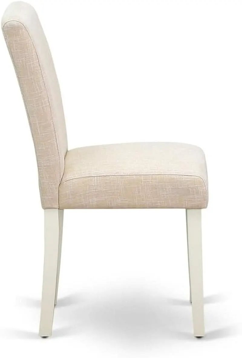 Light Beige Linen Upholstered Dining Chairs Set Of 2 from PriceLows™
