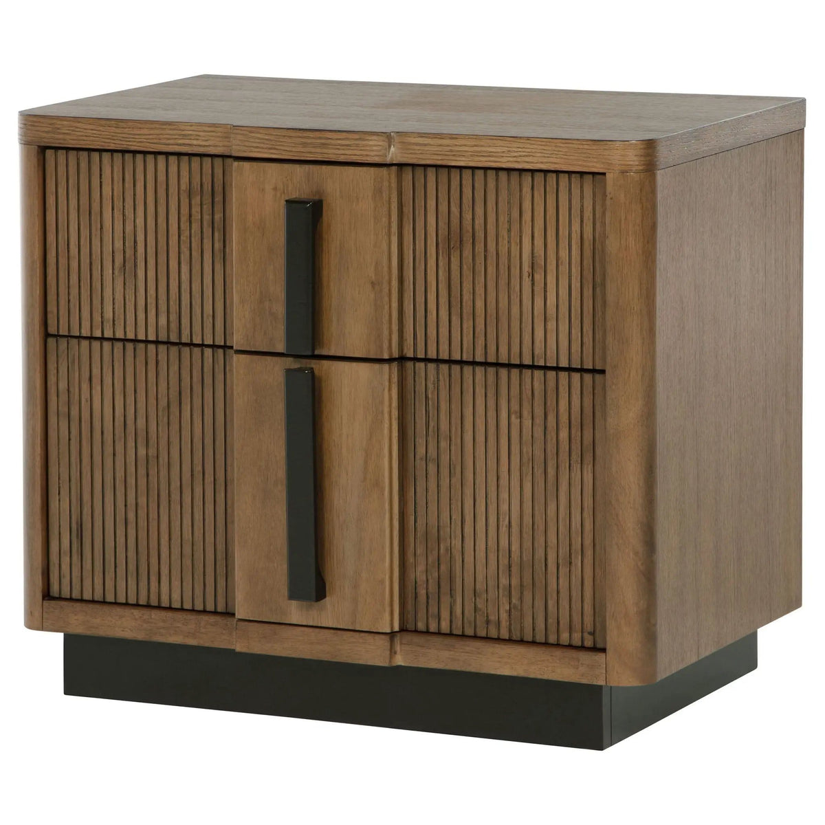 Terrace 2-drawer Nightstand Bedside Table Ash | 28.25 x 17 x 24 in | Wood | Brown