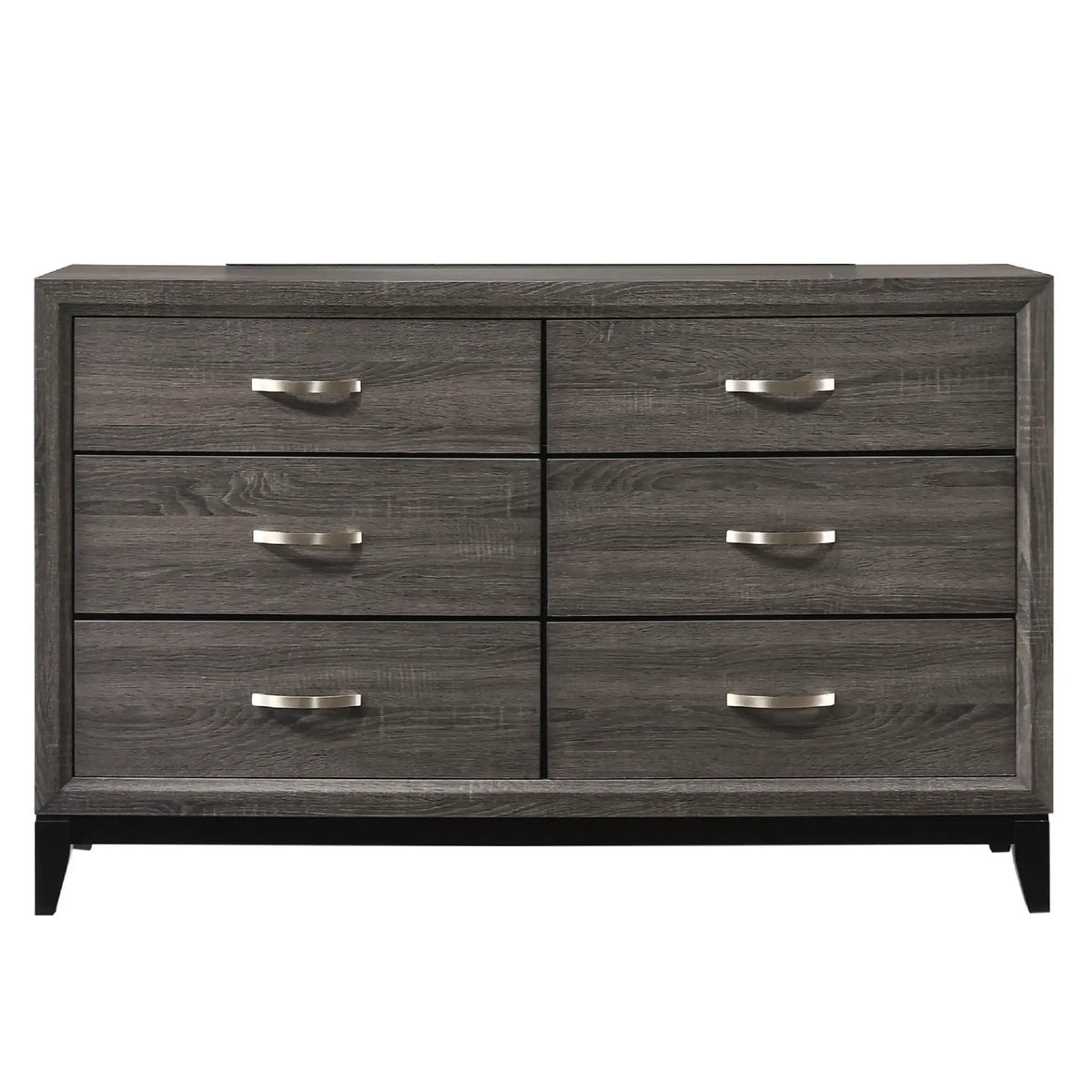 Contemporary 6 Drawer Dresser | Handles | 58.1 Inch Width | Timeless Finish