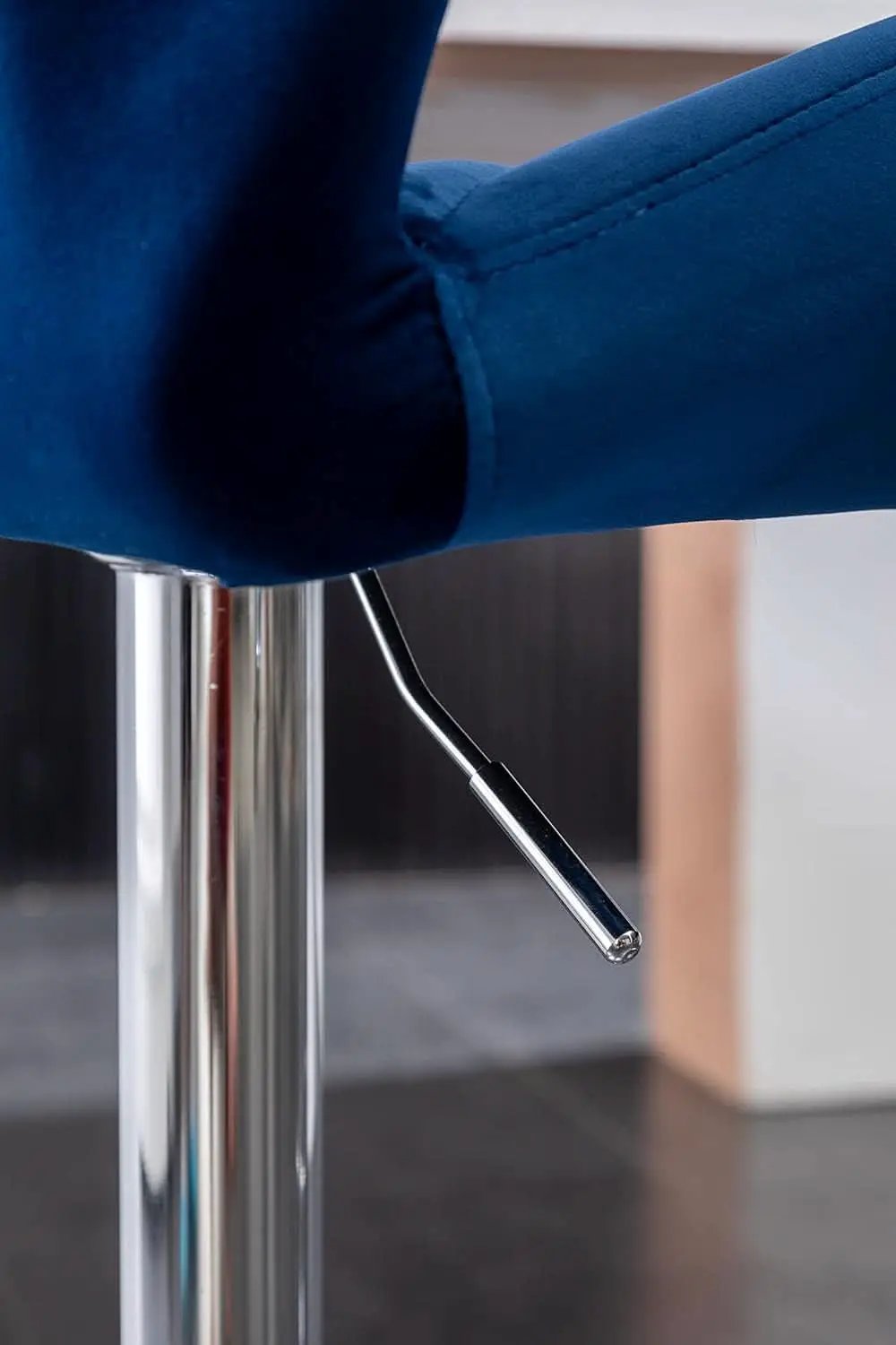 Velvet Diamond Tufted Swivel Barstools Blue Adjustable Height Set of 2 from PriceLows™