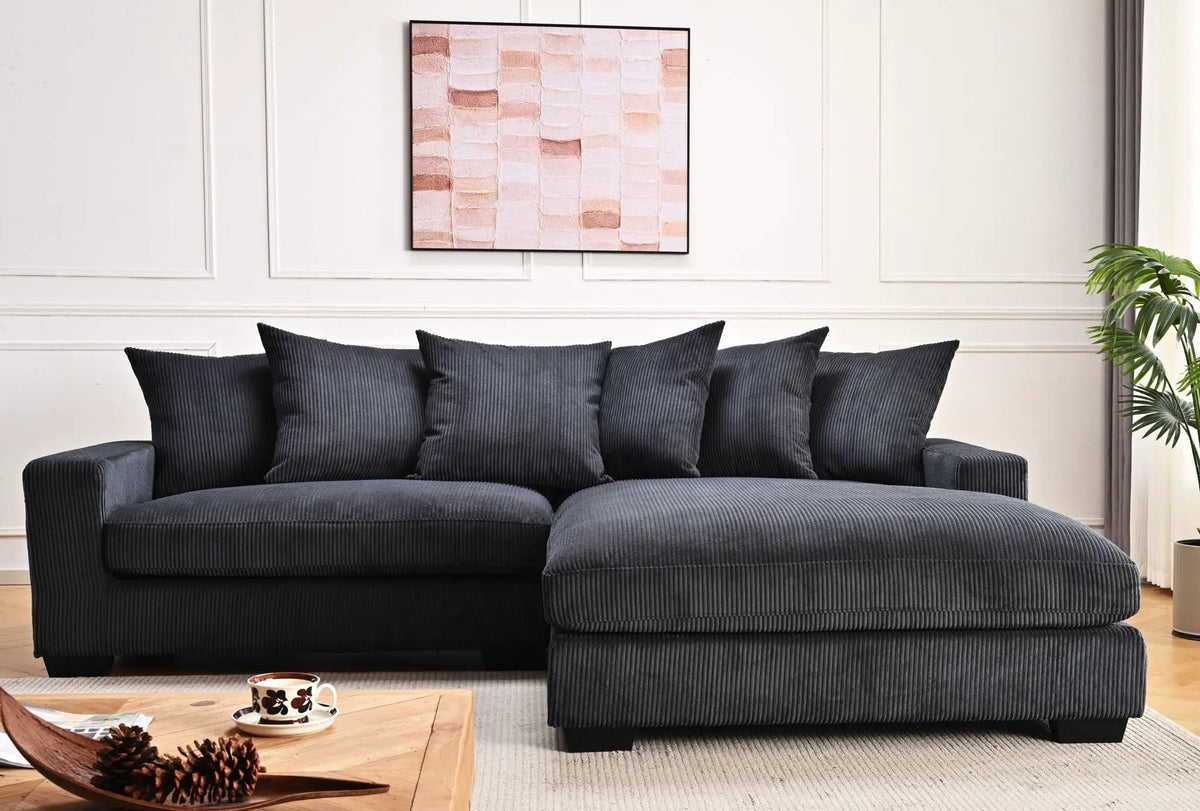 Luxe Oversized Sectional Sofa | 2 Piece L Shaped Couch | Chaise Included | Deep-Seated Design