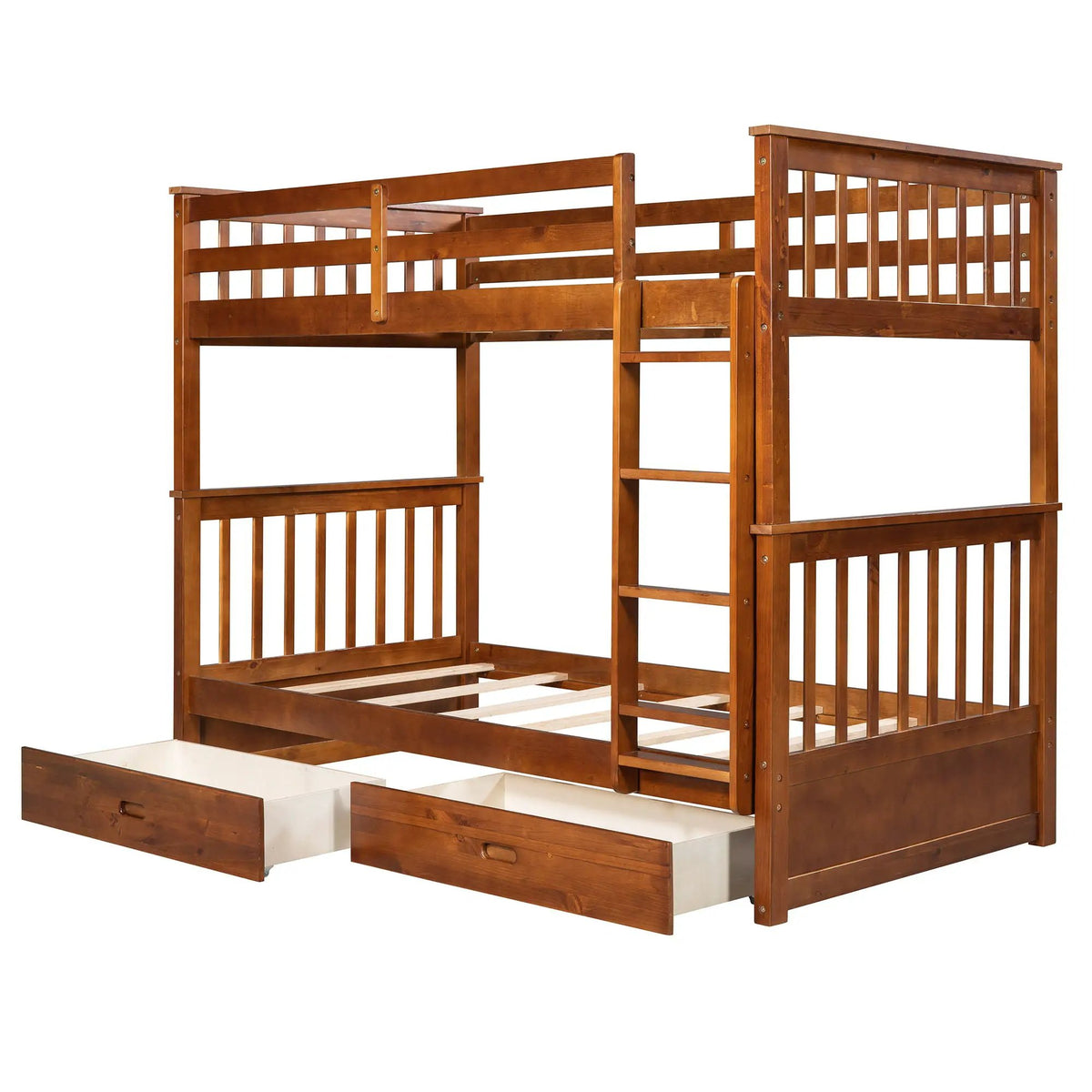 Bunk Bed With Ladders | 2 Storage Drawers | Space-Saving Design | Sleepover Ready