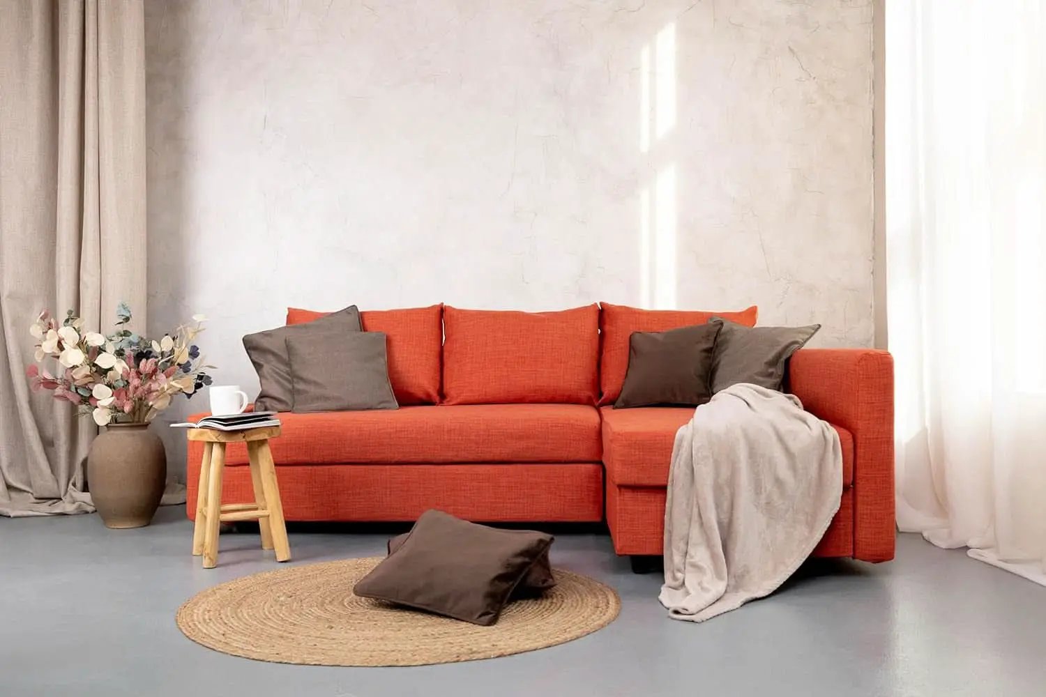 Friheten Slipcover For IKEA ChaiseCorner Orange Snug Fit from PriceLows™