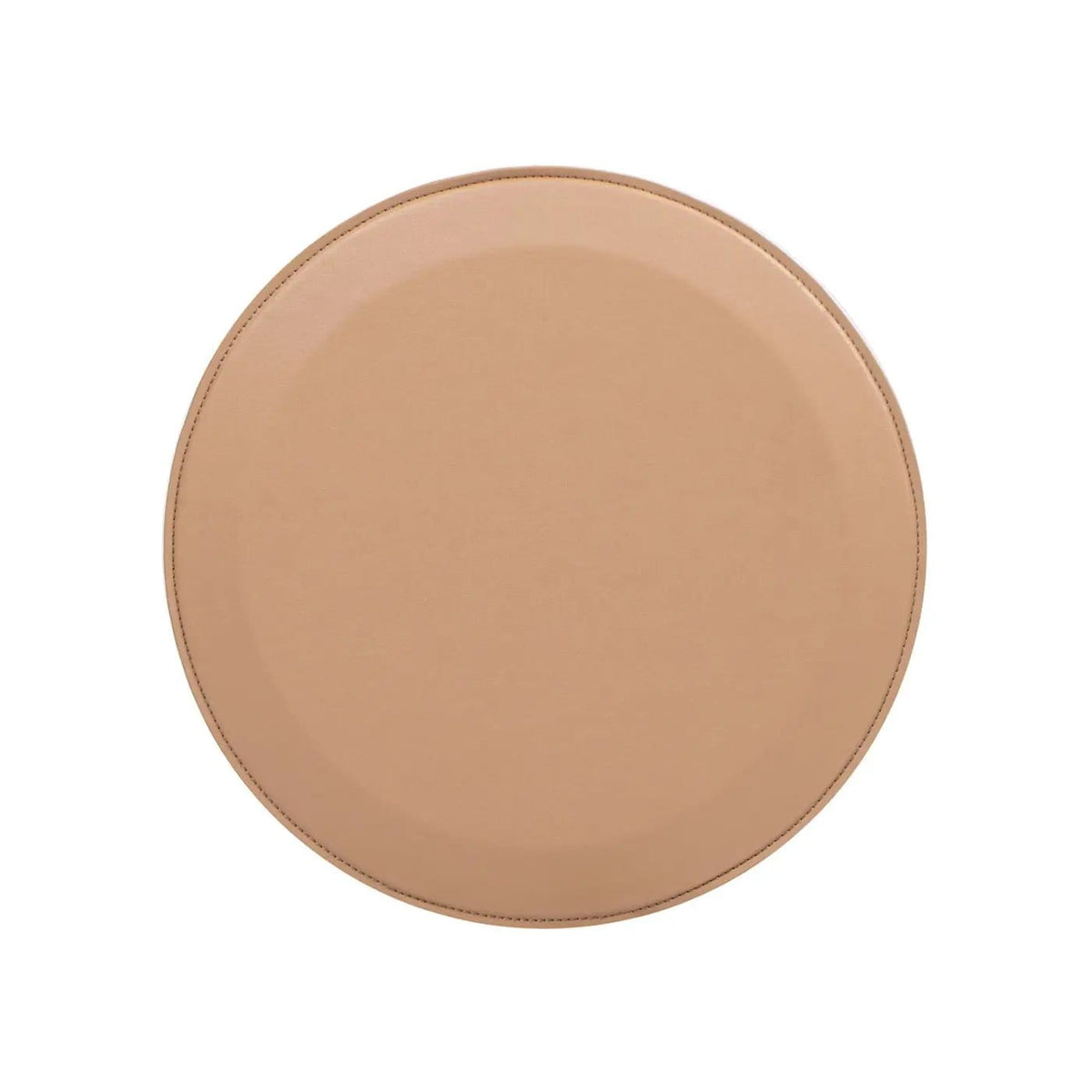 Mode Leatherette Round C-Shaped Sofa Side Table | 18 x 18 x 22.5 in | Living Room Furniture | Saddle Brown