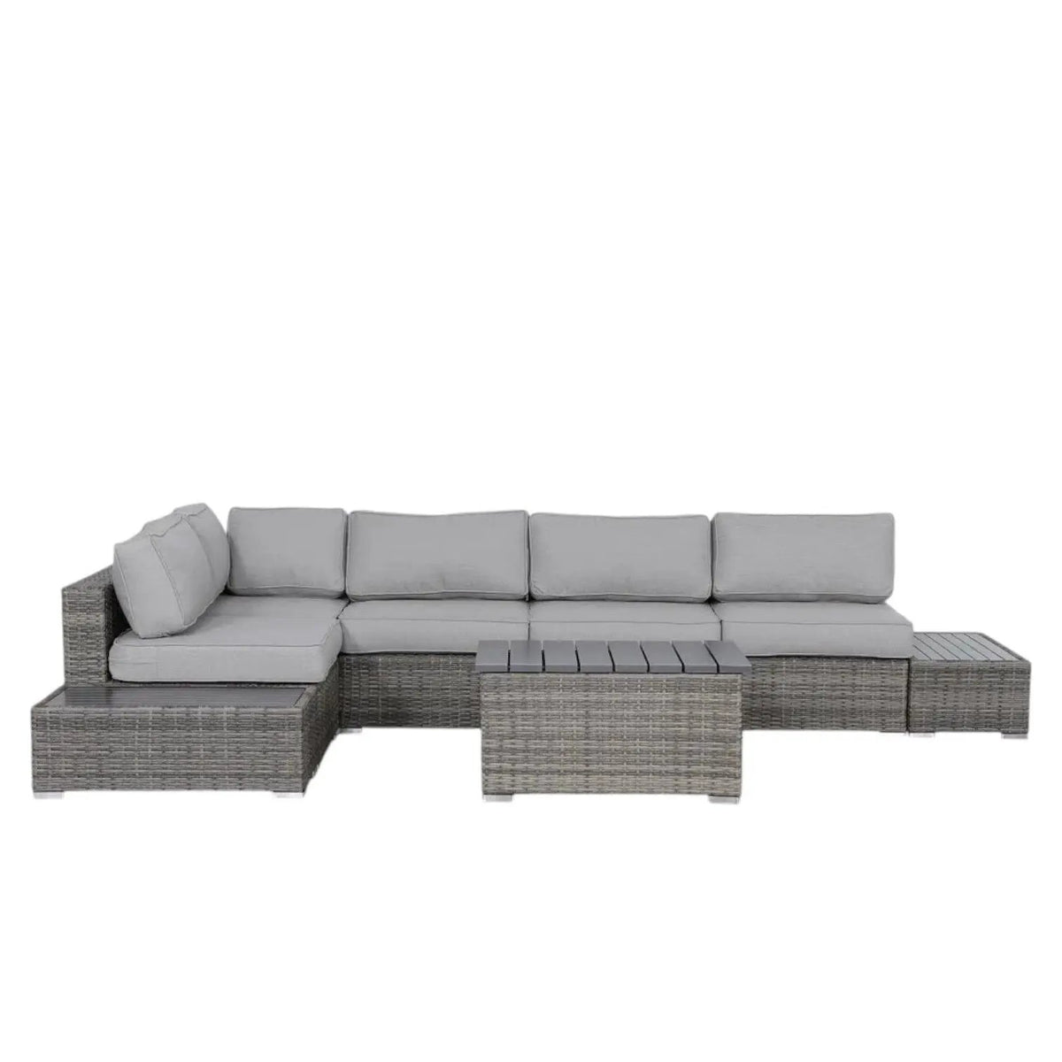 Outdoor Sectional Set | Handcrafted Wicker | Ultra-Soft Cushions | Entertainment Seating
