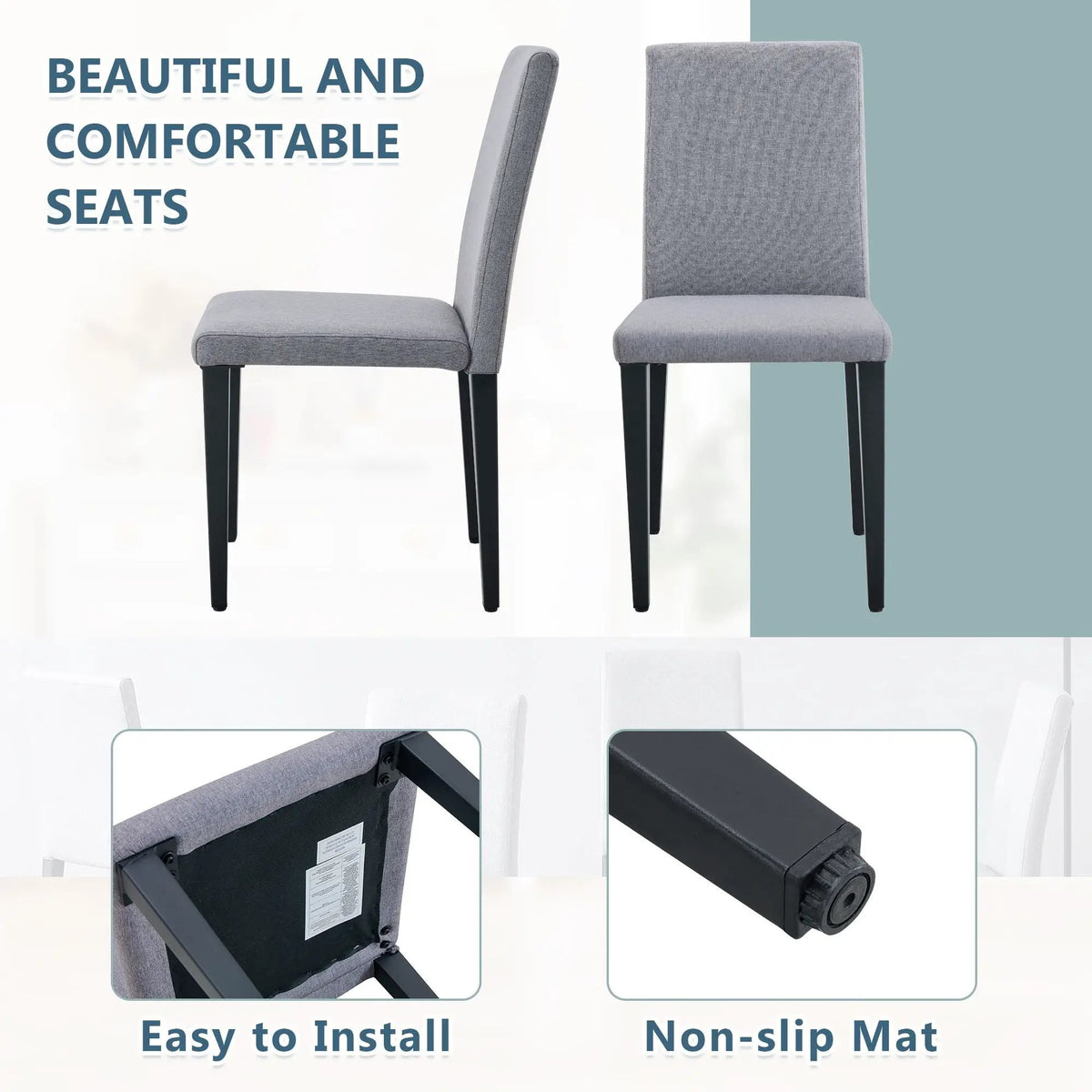 Versatile Dining Chairs | Metal Legs | Minimalist Nordic Style | PU Feel