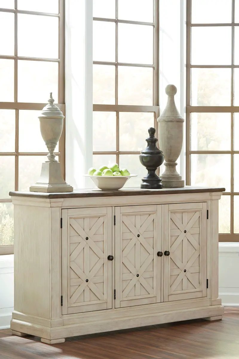 Bolanburg Dining Table Set | 5-Piece Rectangular | Two-Tone Oak And Acacia | Antique White