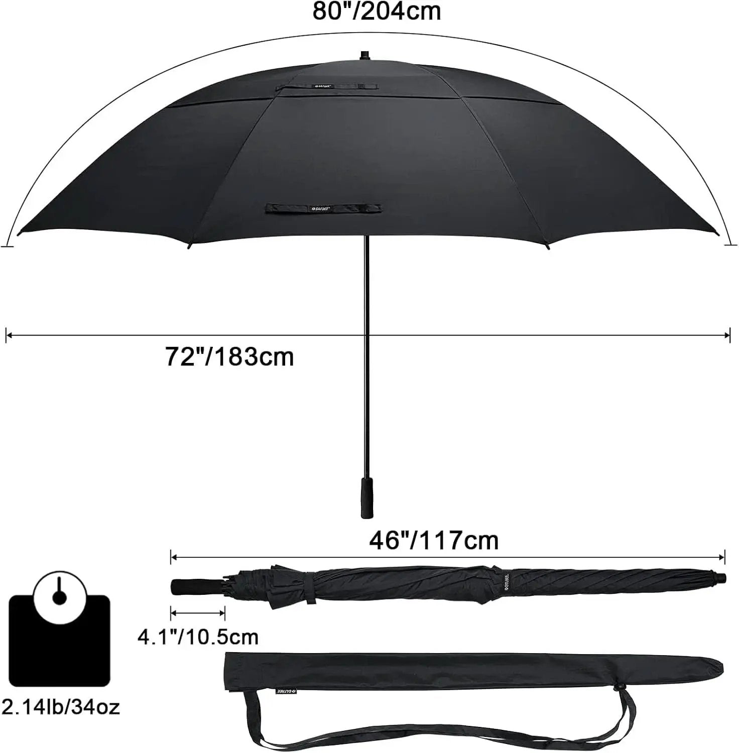 80 Inch Windproof Golf Umbrella For Family Outdoor Use from PriceLows™