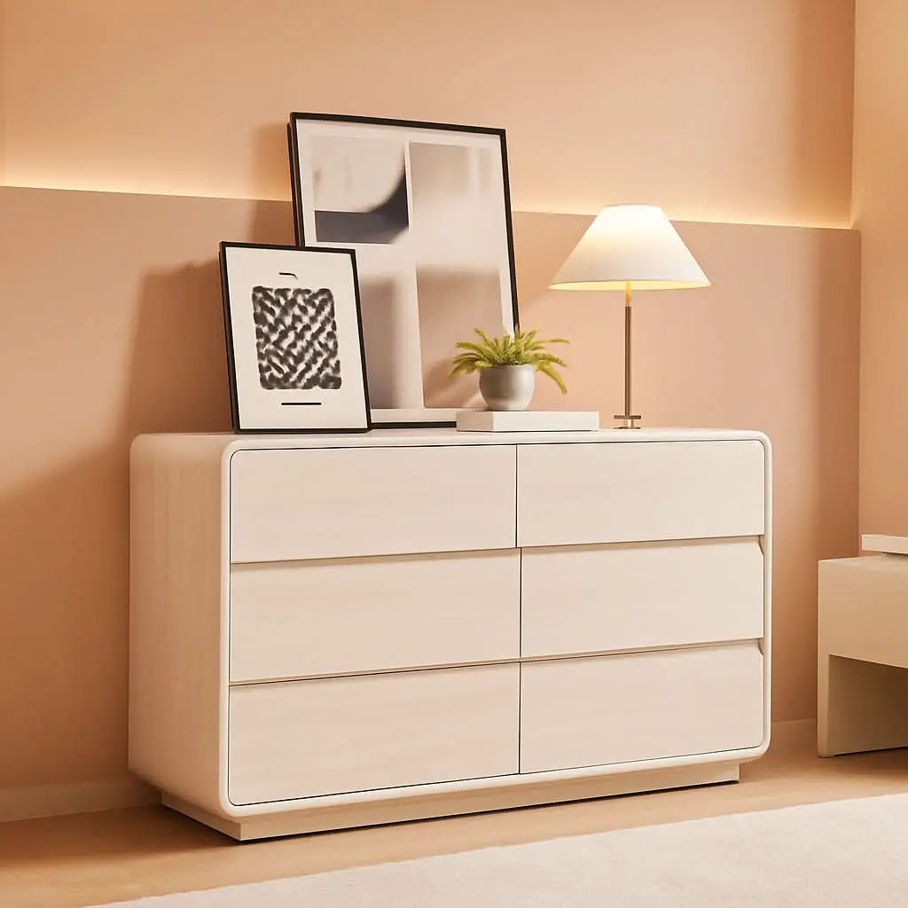 47 Inch White Dresser With Six Drawers Anti Tip Design from PriceLows™