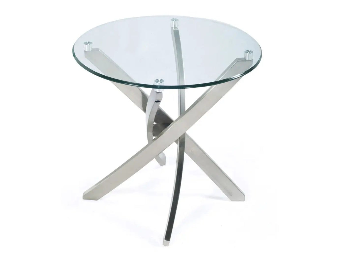 Zila Starburst End Table | 24 Inch Round | Mid-Century Sparkle | Contemporary Design