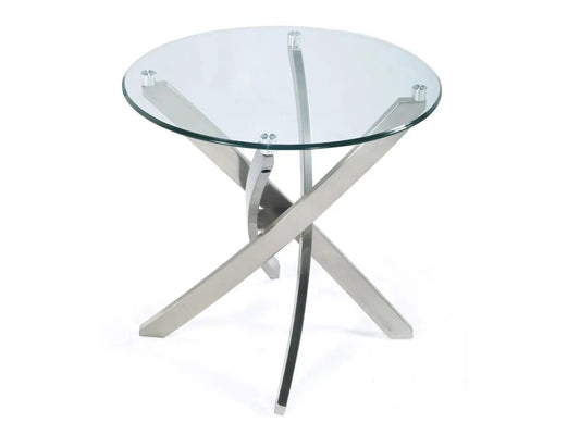 Zila Starburst End Table | 24 Inch Round | Mid-Century Sparkle | Contemporary Design