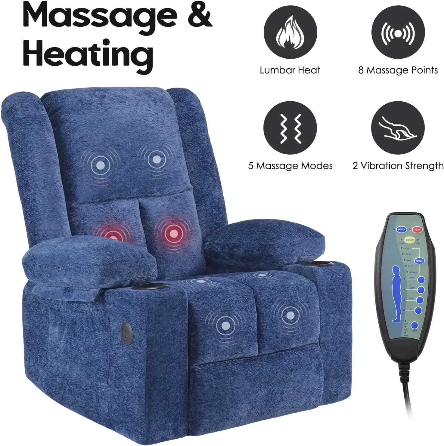 Power Lift Recliner Chair With Massage And USB Ports from PriceLows™