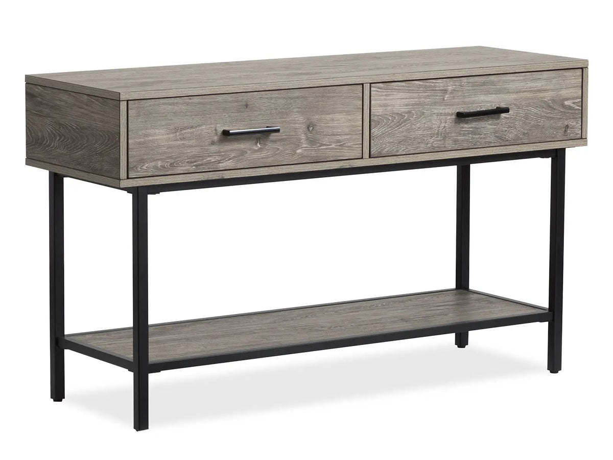 Fenwick Rectangular End Table | Whitetail Brown Finish | Matte Black Metal | Industrial Style