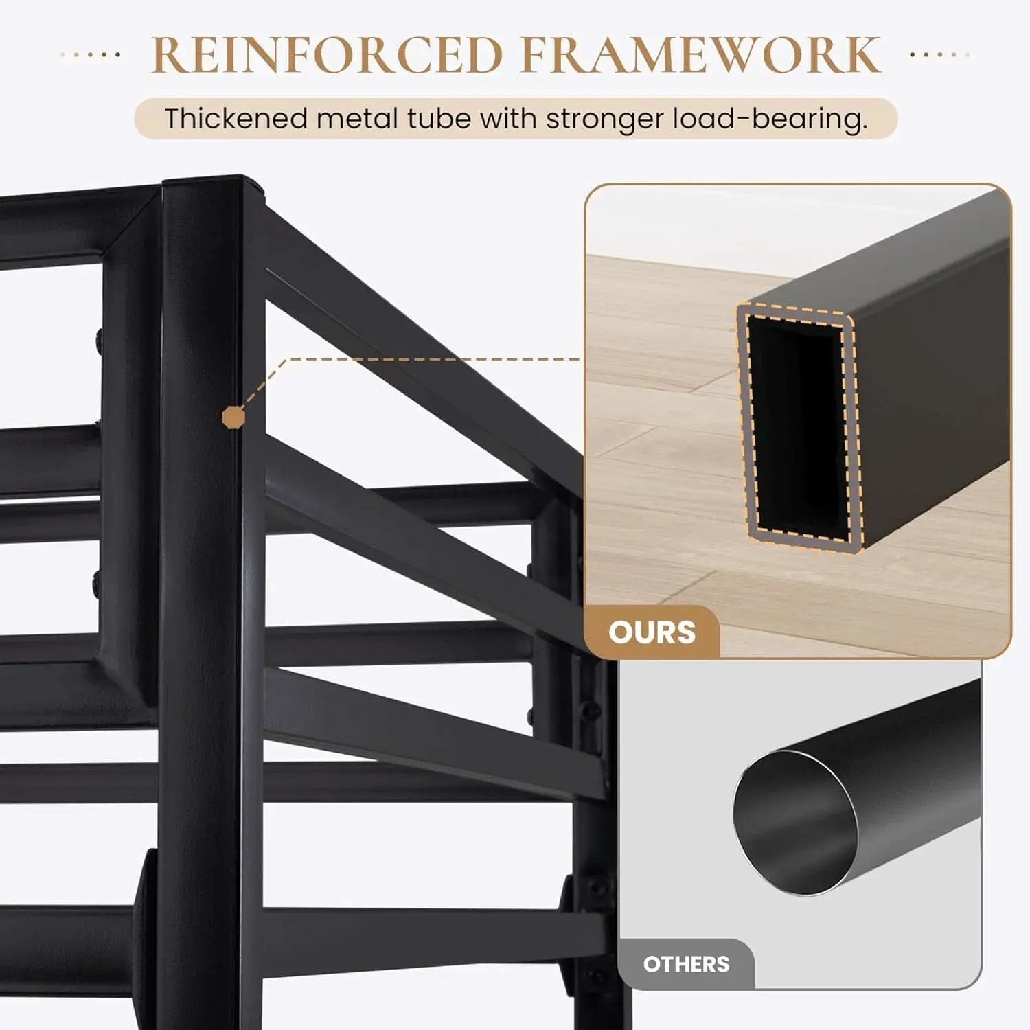 Loft Bed Twin Size Black With Ladder And Guardrail from PriceLows™
