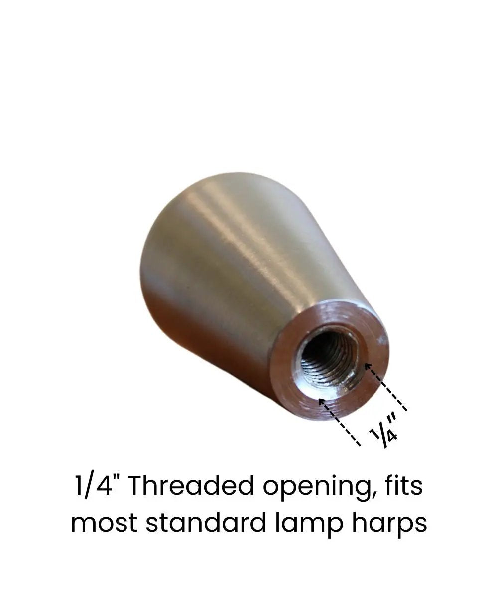 Lamp Finial | Tapered Cone | Polished Nickel | 1.25 Inch Height