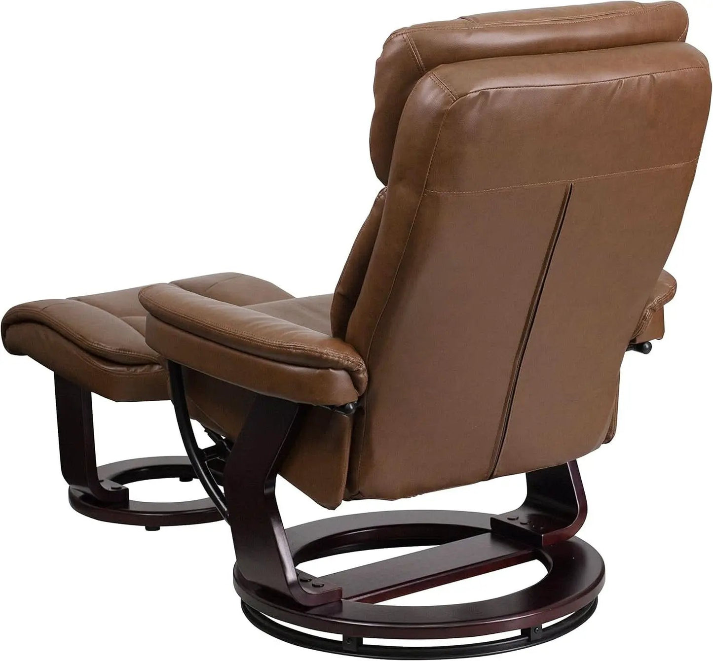Leathersoft Recliner With Ottoman Palimino Swivel from PriceLows™
