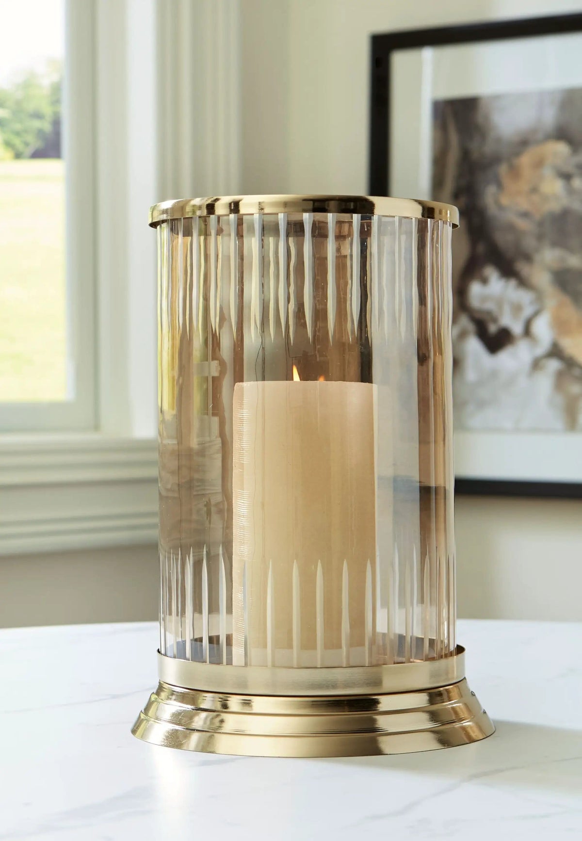 Aavinson Candle Holder | 2 Pieces | Glass & Metal | Home