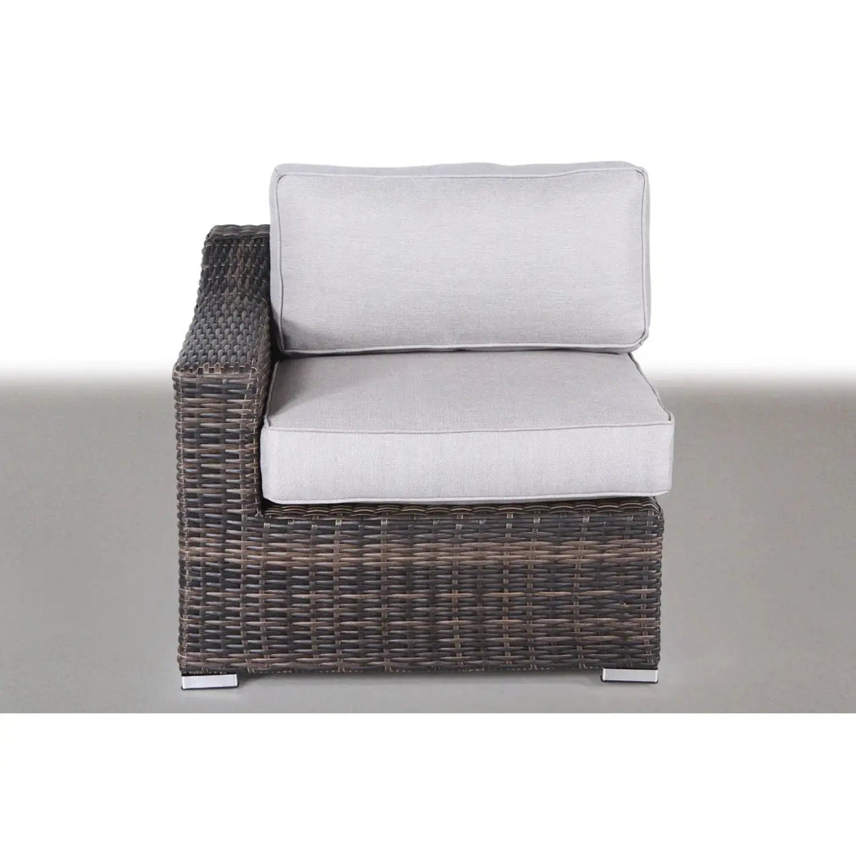 Outdoor Wicker Conversation Set | All-Weather Resin | Tempered Glass Table | 5 Inch Cushions