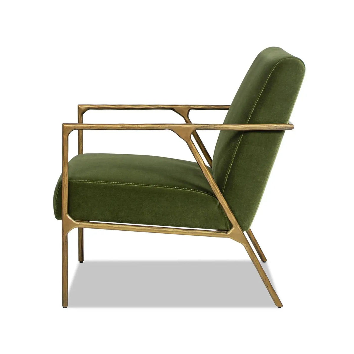 Aerin Hammered Brass Upholstered Accent Arm Chair | 2 Pieces | Iron & Metal | Living Room